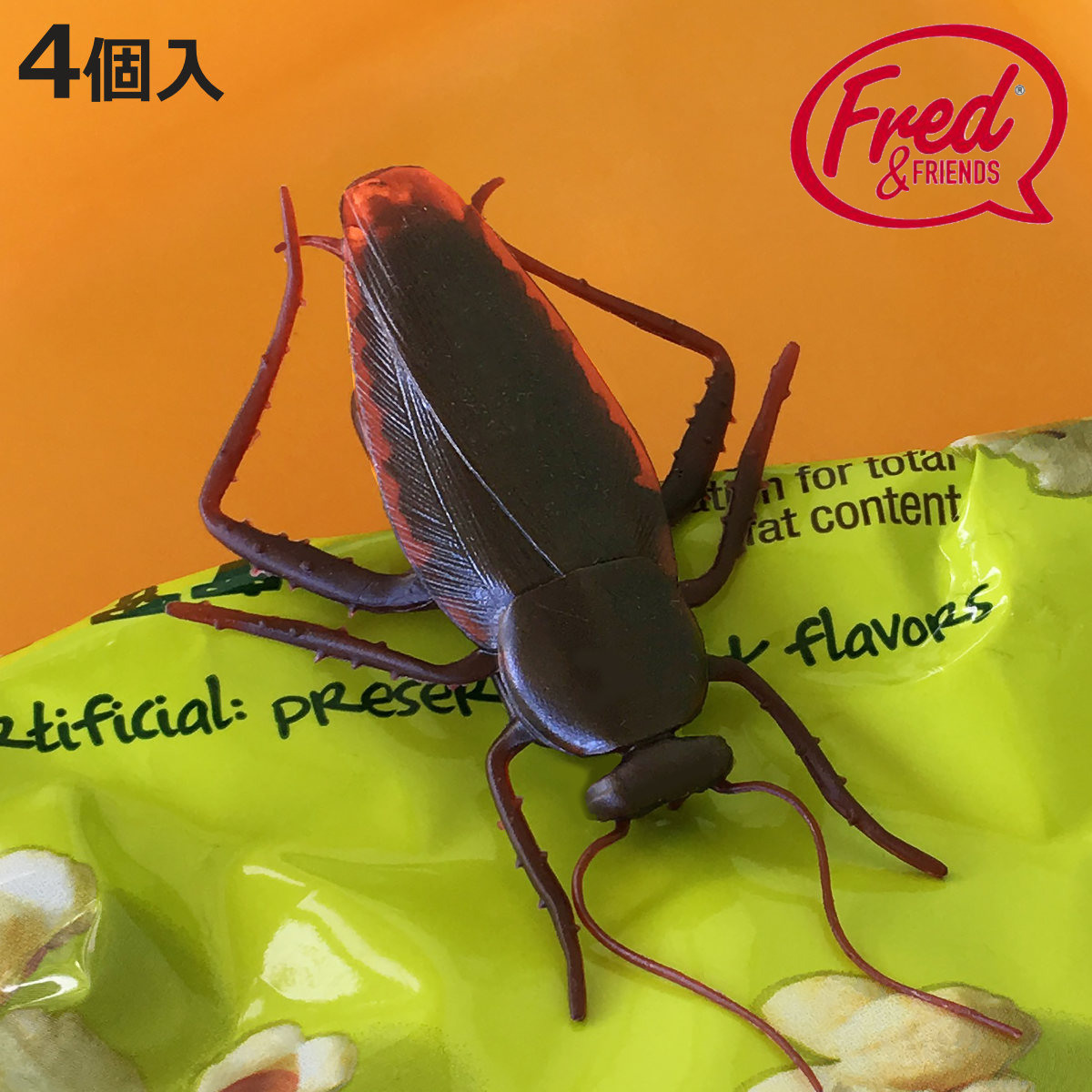 キッチンクリップ Fred ゴキブリクリップ 4個入 （ クリップ 食品 お菓子 保存 袋どめ 文房具 保存クリップ ）