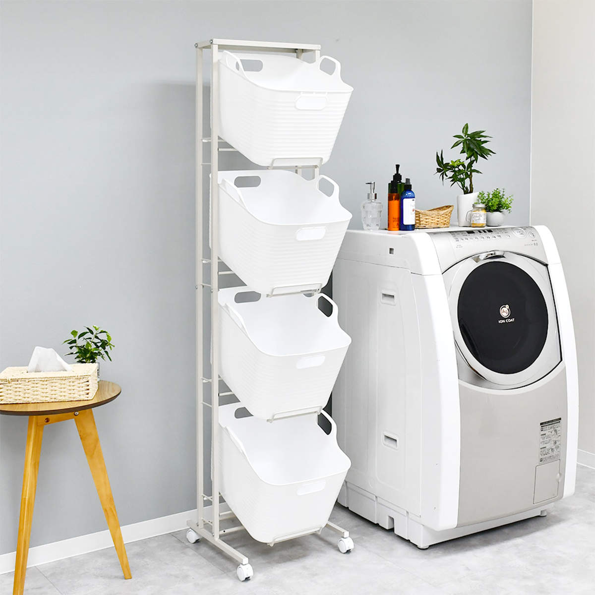ランドリーバスケット4段 キャスター付き」の人気商品一覧 | 安い商品
