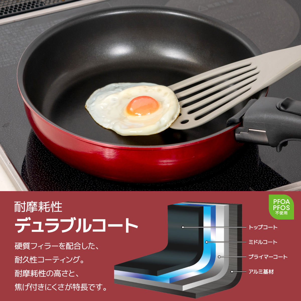 THERMOS（サーモス） 取っ手のとれるフライパン8点セット IH対応 着脱