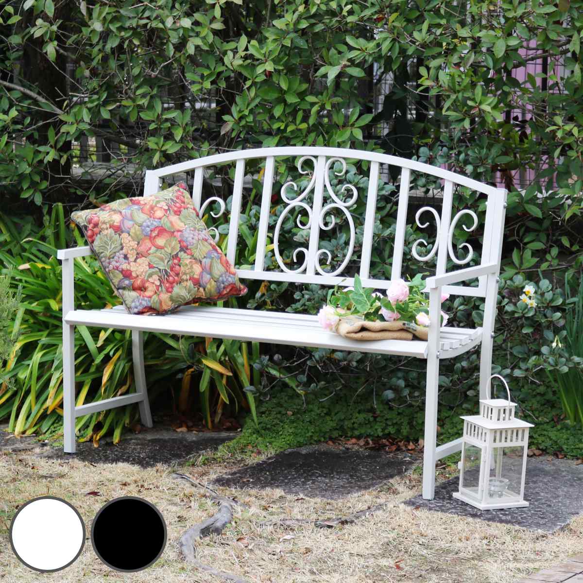 ベンチ アイアンベンチ 2人掛け （ ガーデンベンチ 屋外ベンチ 屋外