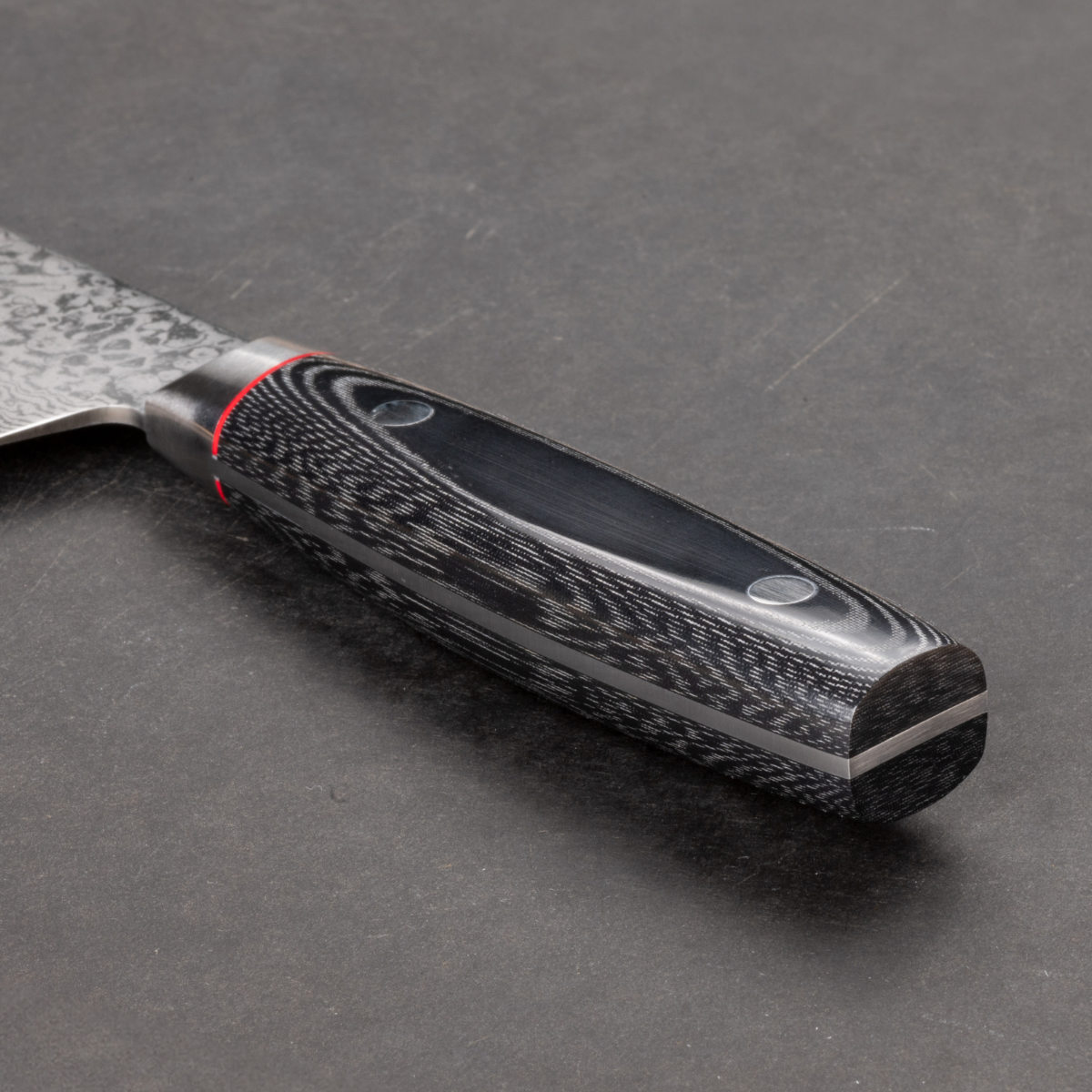 三徳包丁 17cm 九間丁 ダマスカス鋼割込 黒マイカルタ 堺刀司 日本製
