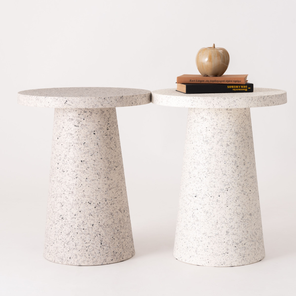 東谷 サイドテーブル 円型 直径40cm 高さ50cm テラゾー柄 （ ストーン