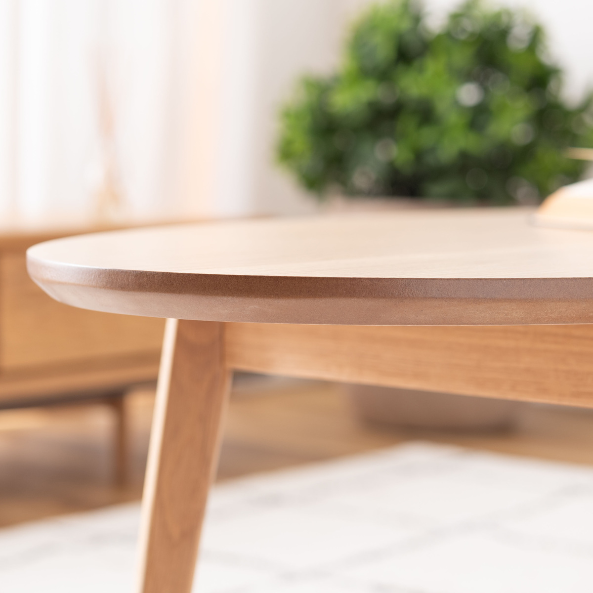 東谷 リビングテーブル オーバル型 幅120cm 高さ38cm （ オーク 木製