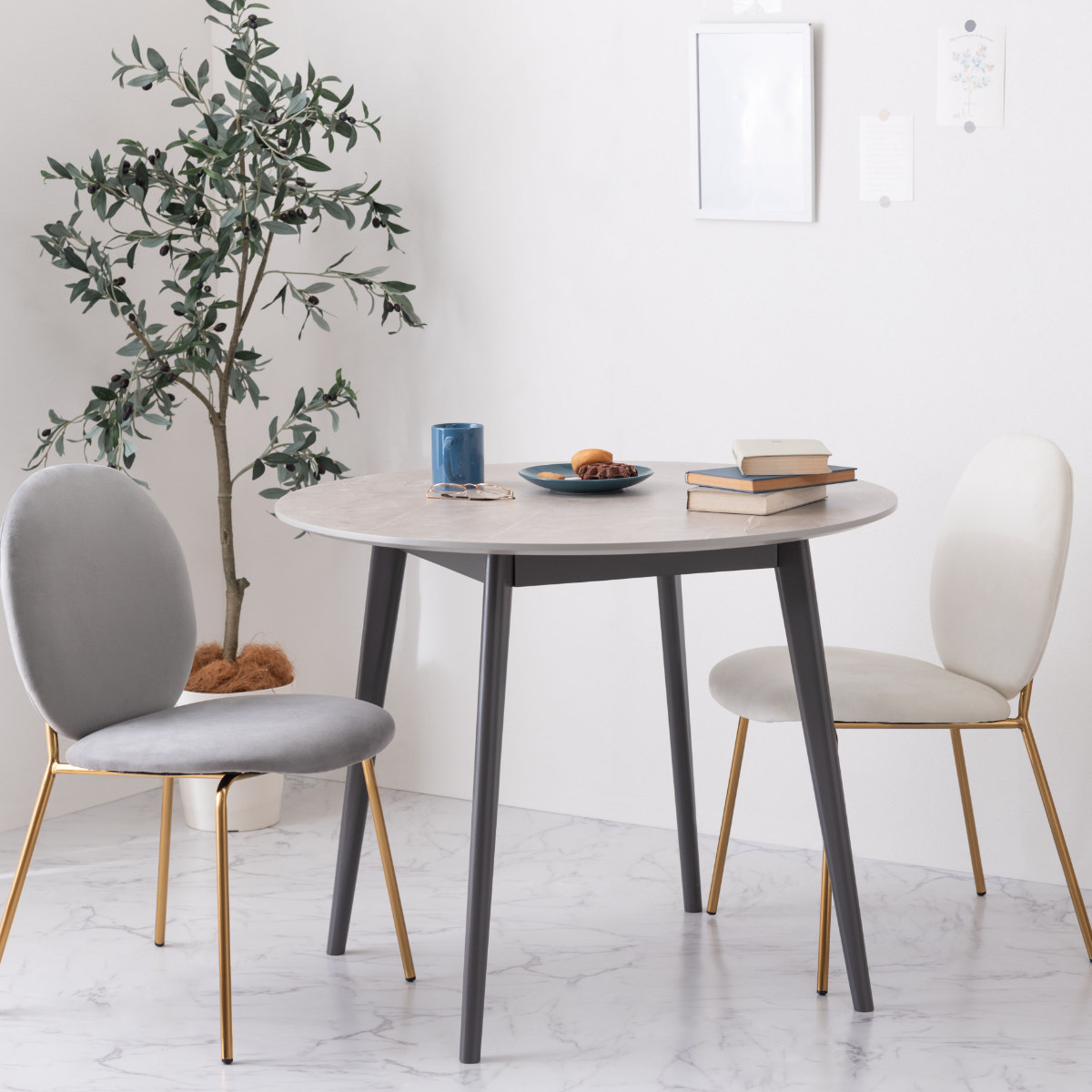 東谷 ダイニングテーブル 円型 直径90cm 高さ72cm 大理石調 ラウンド