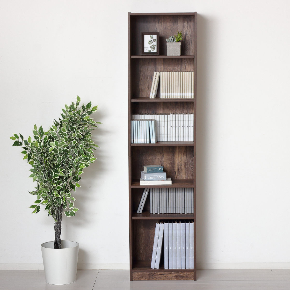 服部家具　本棚　新品　要組み立て！ クロシオ 文庫本 本棚 幅45cm 高さ180cm 工具不要 簡単組立 （ ラック