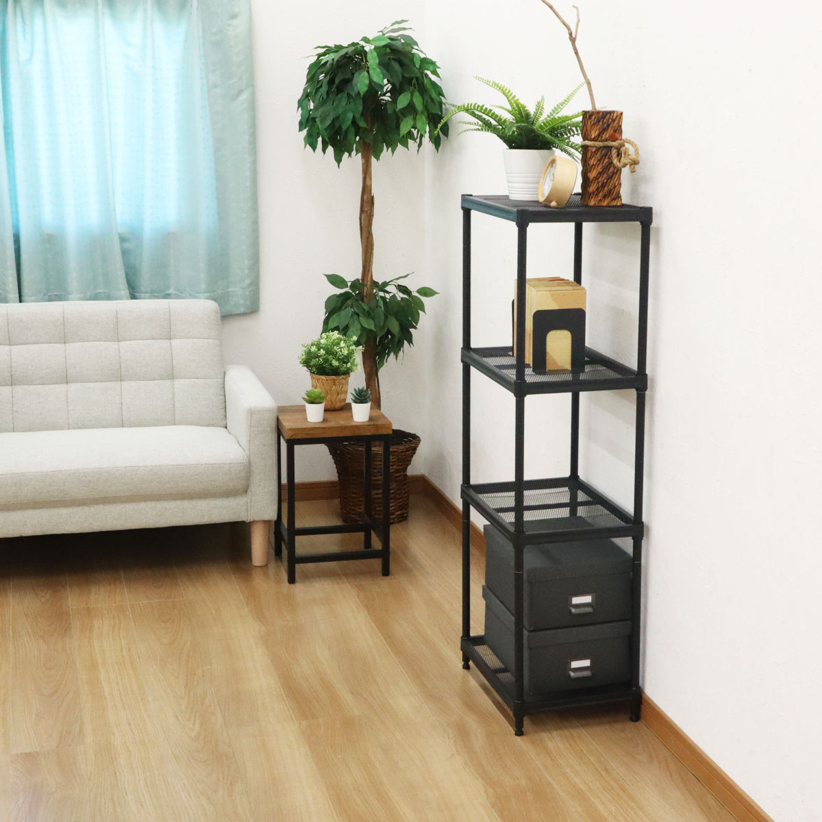 エイ・アイ・エス スチールラック 幅44cm 4段 メッシュ 粉体塗装