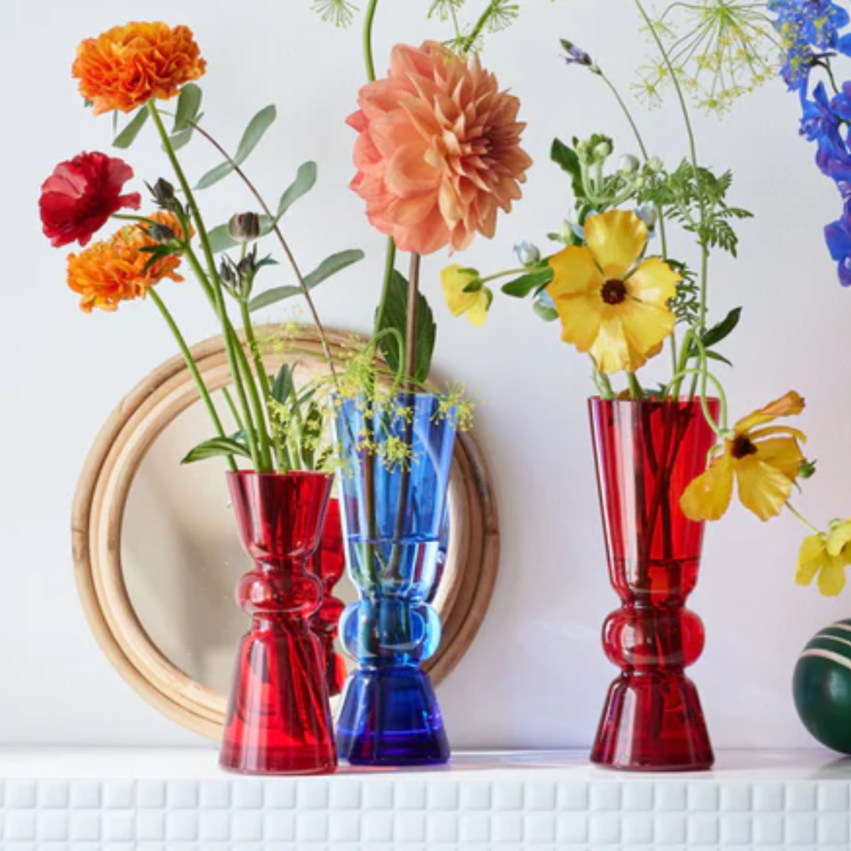 花瓶 valoa ヴァロア 7.5×20cm フラワーベース （ 花びん 花器 ガラス