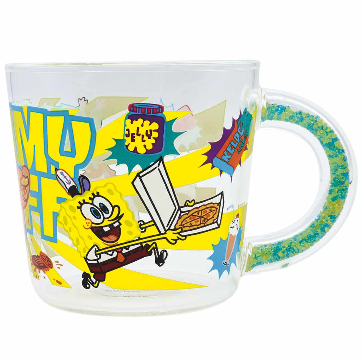 大西賢製販 マグカップ 390ml スポンジボブ ガラス （ 耐熱ガラス 耐熱