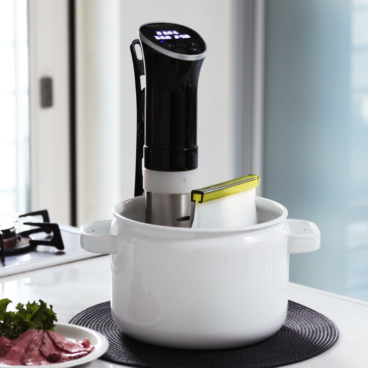 低温調理器 Felio コンパクト レシピ付き Sous vide cooking （ フェリオ タイマー付き 低温調理 キッチン家電 ）