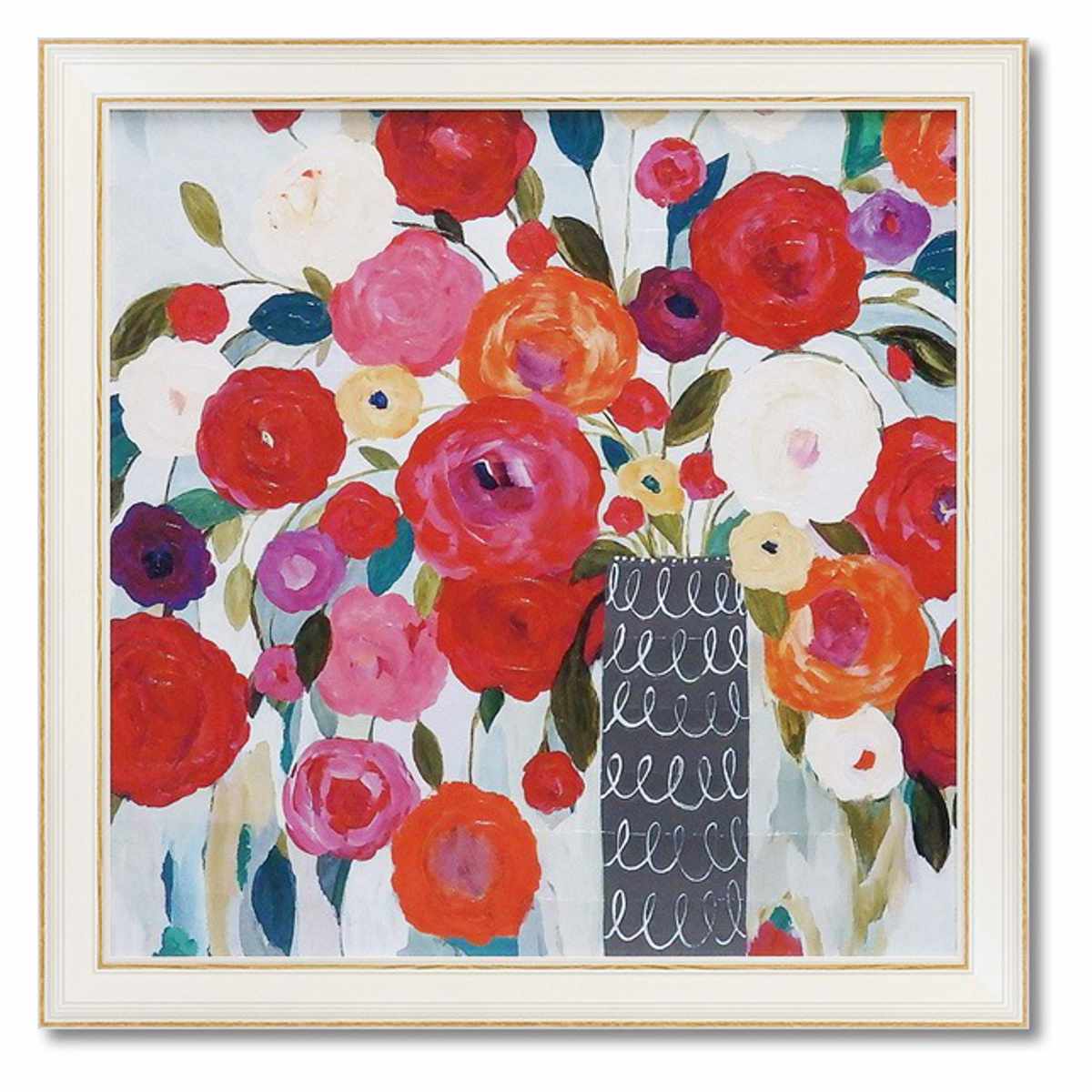 アートパネル キャリー シュミット 『フローラル ロマンス』 69×69cm （ 絵画 絵 アート インテリア 額 額入り 壁掛け おしゃれ ゲル加工 花 ）_4