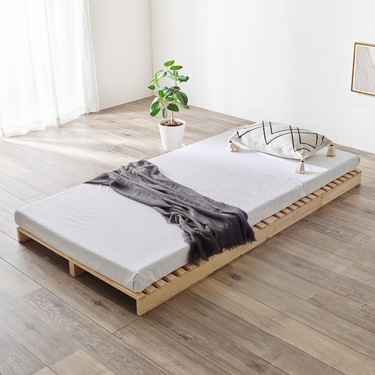 HAGiHARA（萩原） 国産ひのき パレットベッド シングル 8枚セット