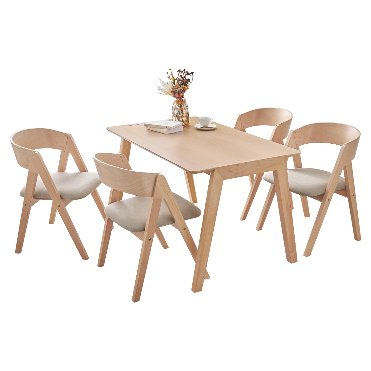 HAGiHARA（萩原） ダイニングテーブルセット 4人掛け 5点セット