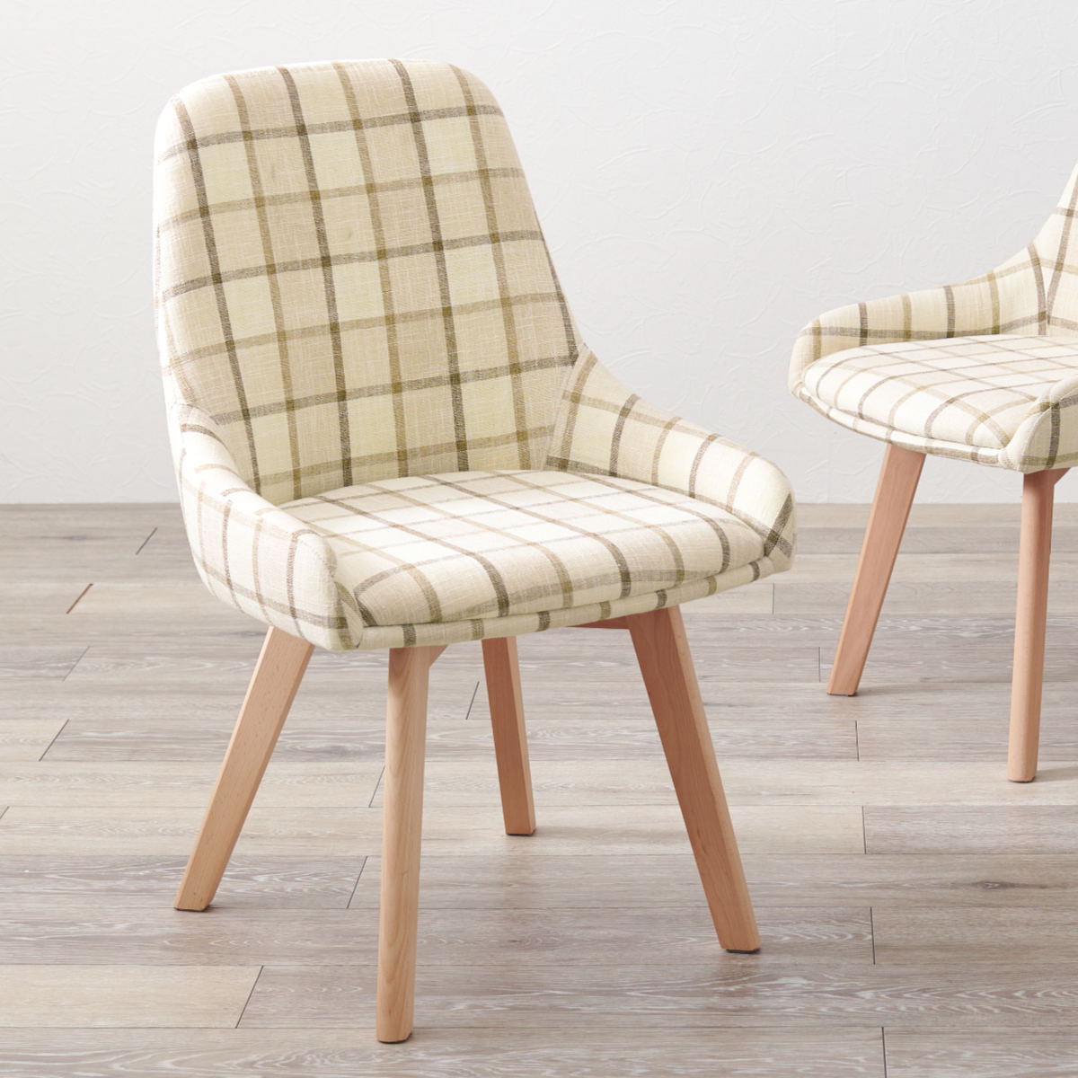 HAGiHARA（萩原） ダイニングチェア 同色2脚セット 座面高44cm 無地