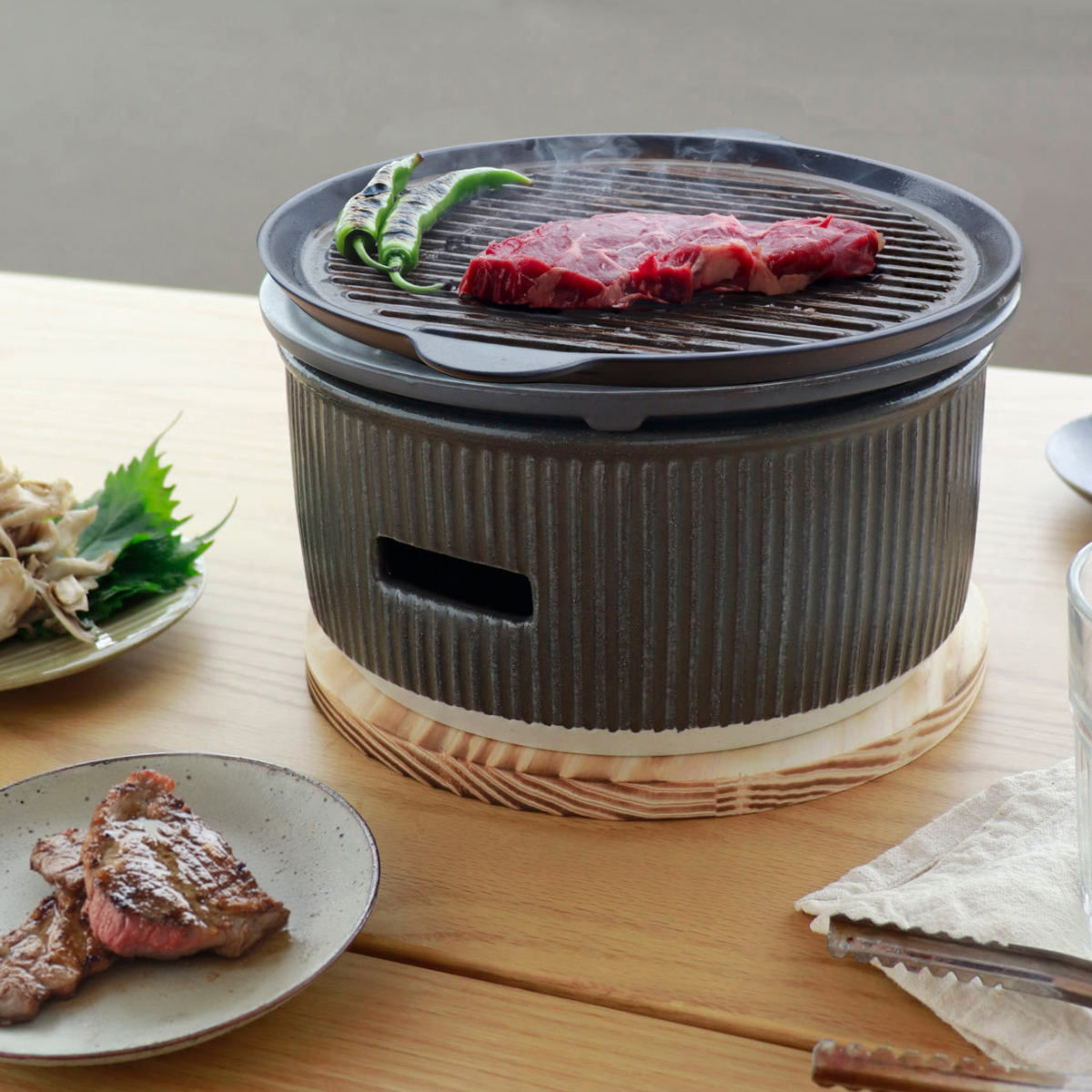 SALIU（サリュウ） 炭焼きグリル 陶板タイプ 大 陶器 日本製 ロロ The