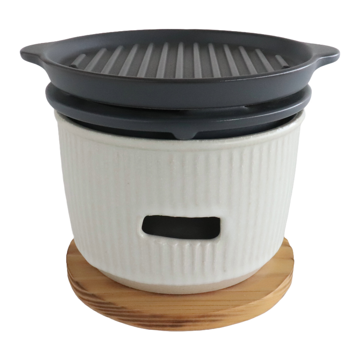炭焼きグリル 陶板タイプ 小 陶器 日本製 ロロ The Chef 卓上コンロ 七輪 （ LOLO 水コンロ 美濃焼 炭焼き ）_1