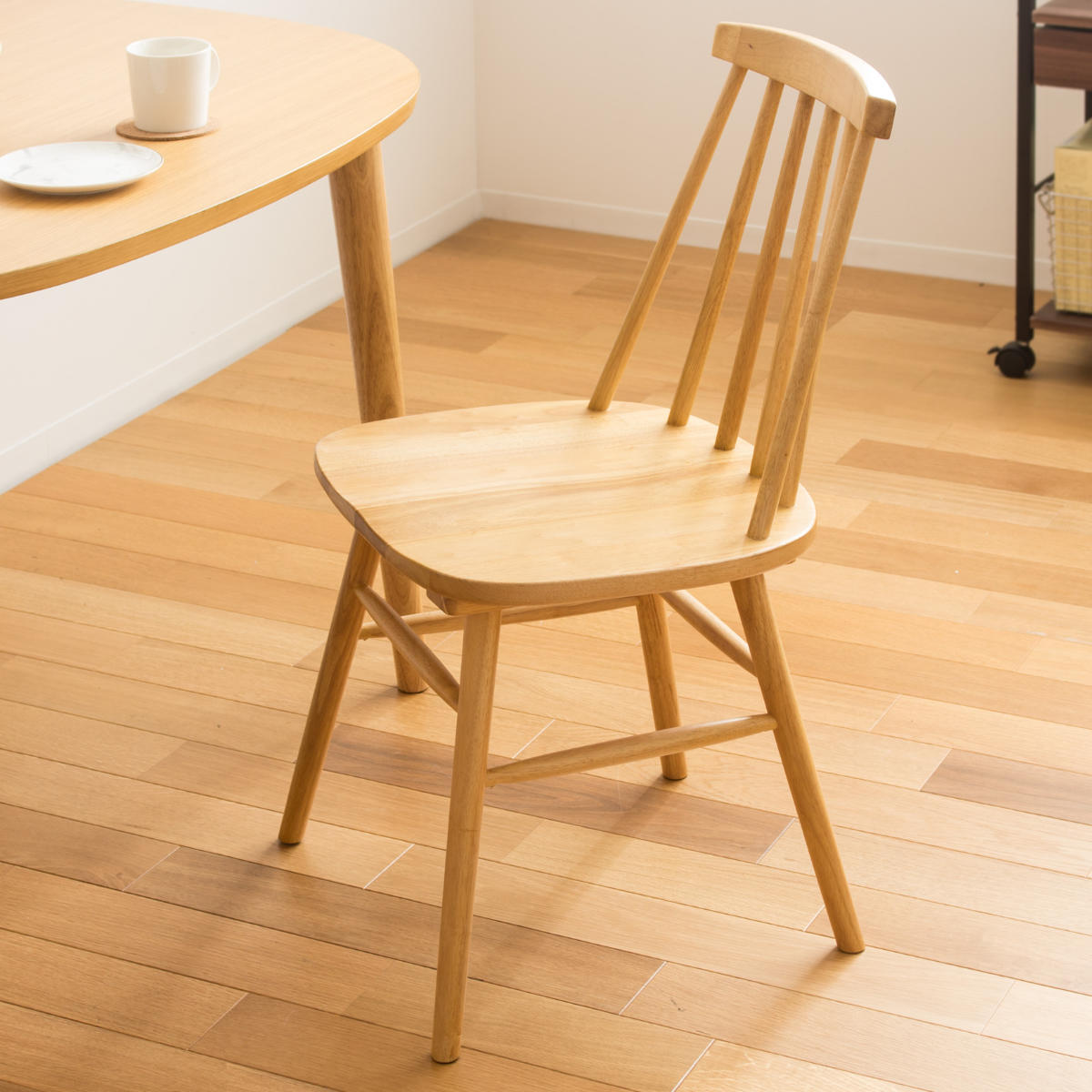 さな 木製椅子 岩附 ダイニングチェア 座面高42cm 天然木 ウィンザーチェア （ 木製