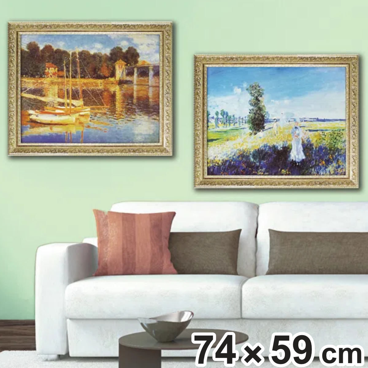 アートパネル ミュージアム シリーズ モネ 74×59cm （ 絵画 絵 アート インテリア 額入り 壁掛け おしゃれ ゲル加工 ）
