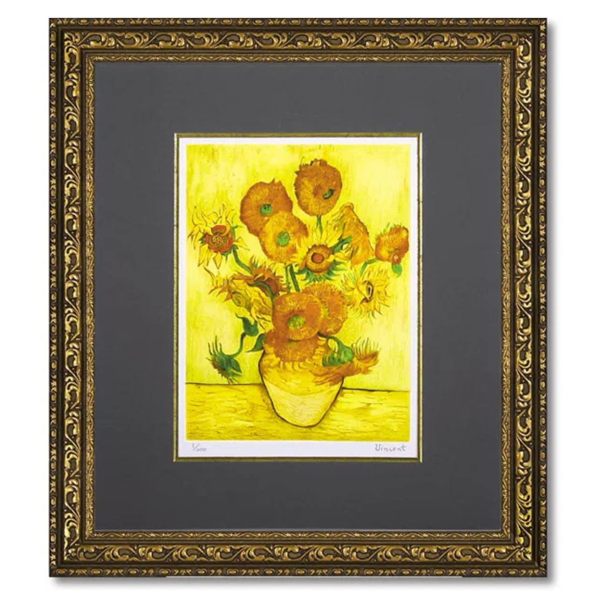 アートパネル ミュージアム シリーズ シグレー版画 ゴッホ 47×54cm （ 絵画 絵 アート インテリア 額入り 壁掛け おしゃれ ひまわり ）の画像