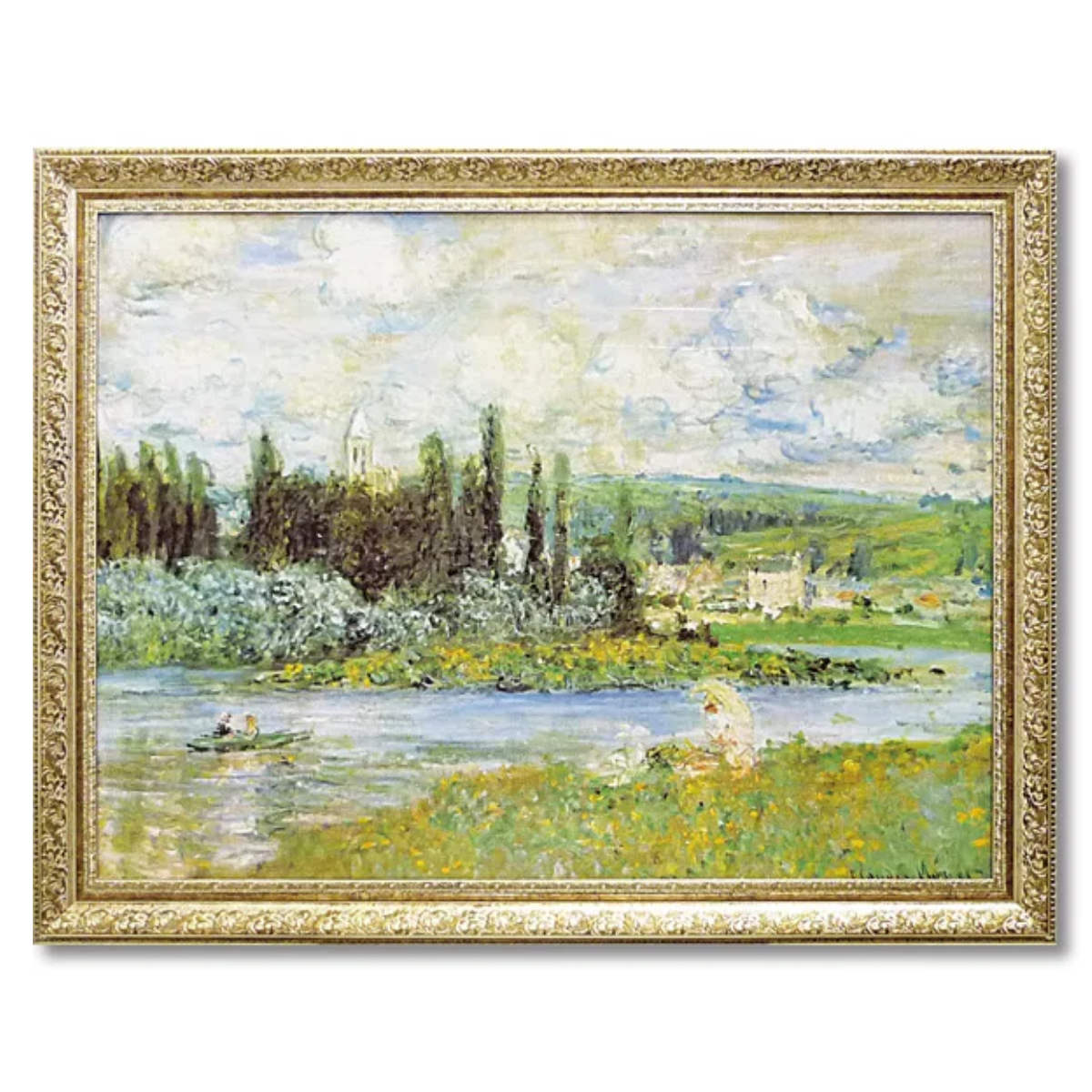アートパネル ミュージアム シリーズ モネ 91×71cm （ 絵画 絵 アート インテリア 額入り 壁掛け おしゃれ ゲル加工 セーヌ川のほとり ）の画像