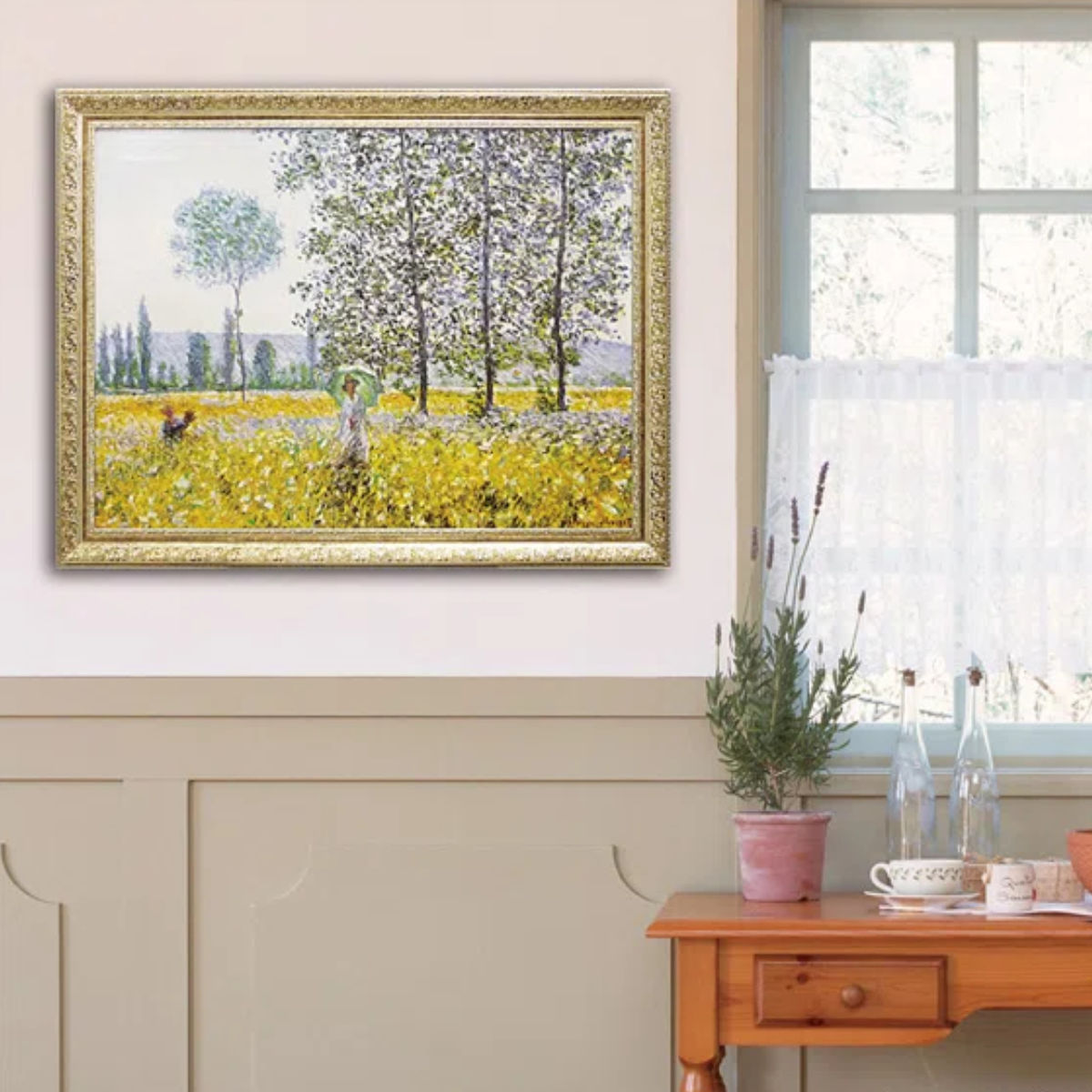 アートパネル ミュージアム シリーズ モネ 91×71cm （ 絵画 絵 アート インテリア 額入り 壁掛け おしゃれ ゲル加工 セーヌ川のほとり ）の画像