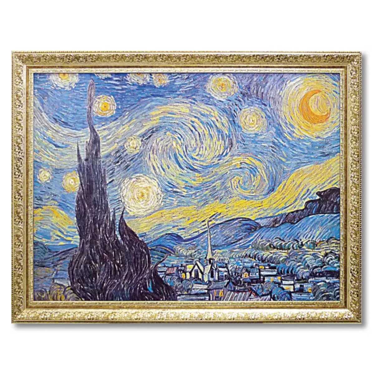 水晶絵 ゴッホ 「星月夜」 アートパネル クリスタル 立体 絵画 アート