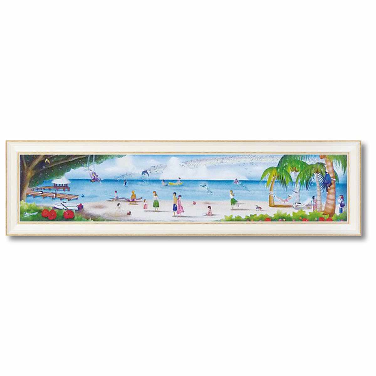 ⭐︎額入り⭐︎アート⭐︎壁掛け40×50cm アートパネル なかの まりの 123×33cm （ 絵画 絵 アート インテリア