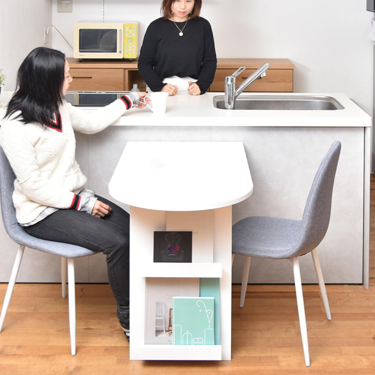 B.Bファニシング ダイニングテーブル 半円型 幅100cm BF DECO