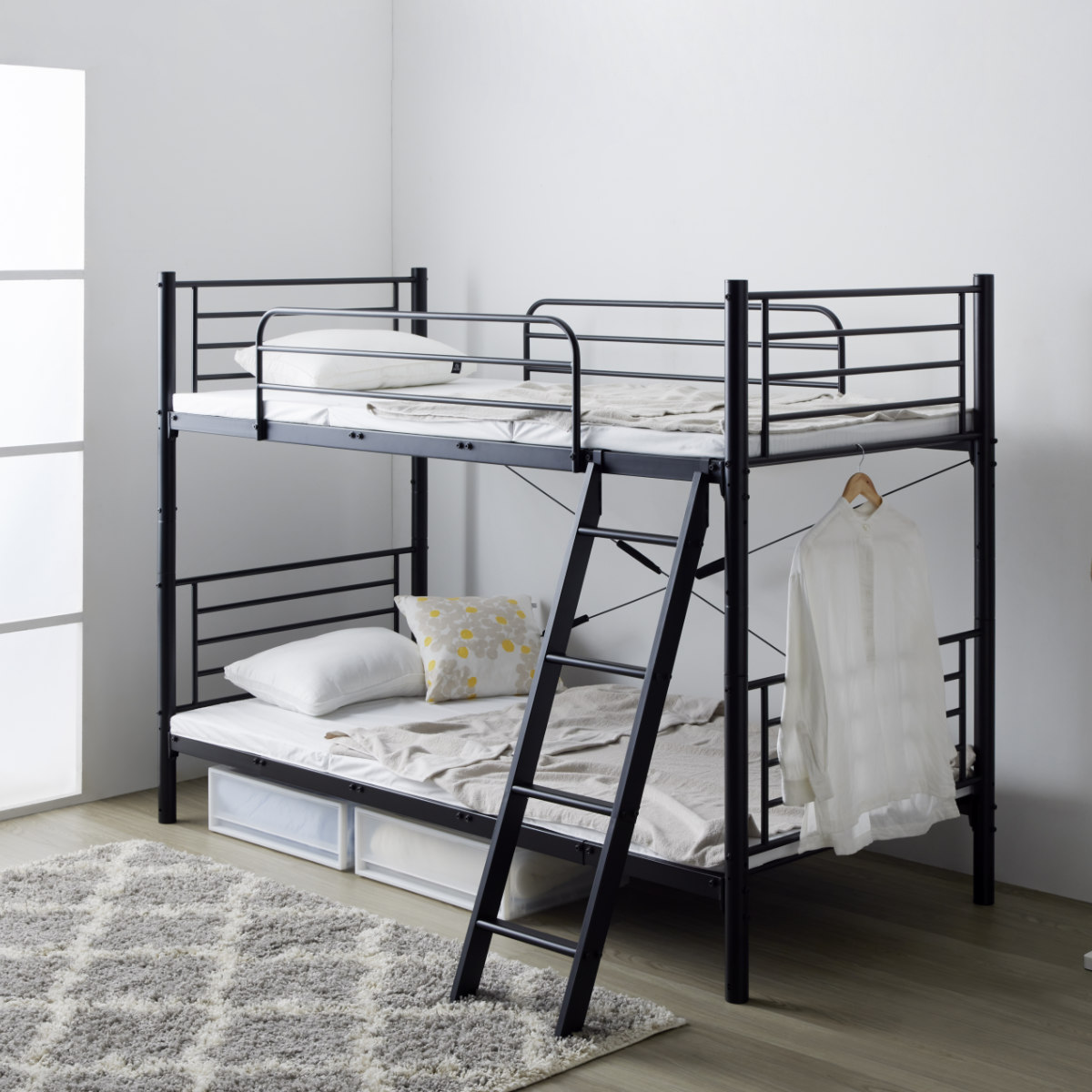 2段ベッド ハイベット 岩附 2段ベッド 耐荷重300kg 分離 横連結 シングル＆キング対応