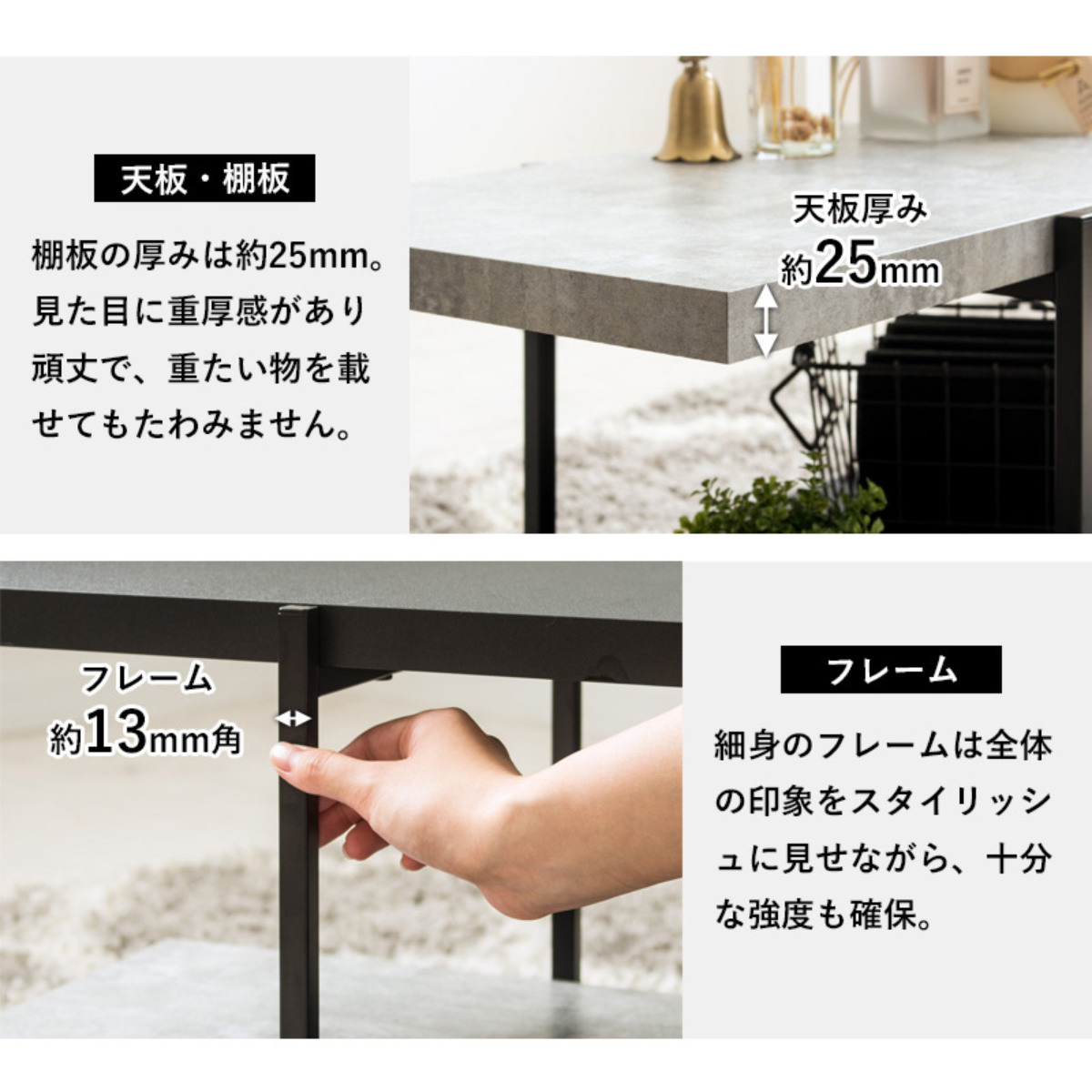 岩附 テレビ台 幅120cm 42型対応 ストーン調 上下組替可能 （ TV台