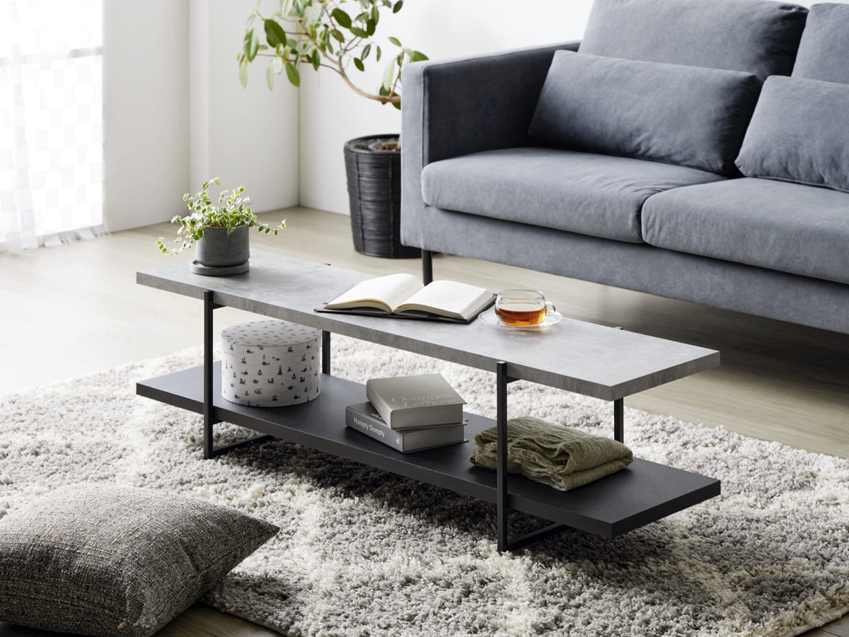 岩附 テレビ台 幅120cm 42型対応 ストーン調 上下組替可能 （ TV台