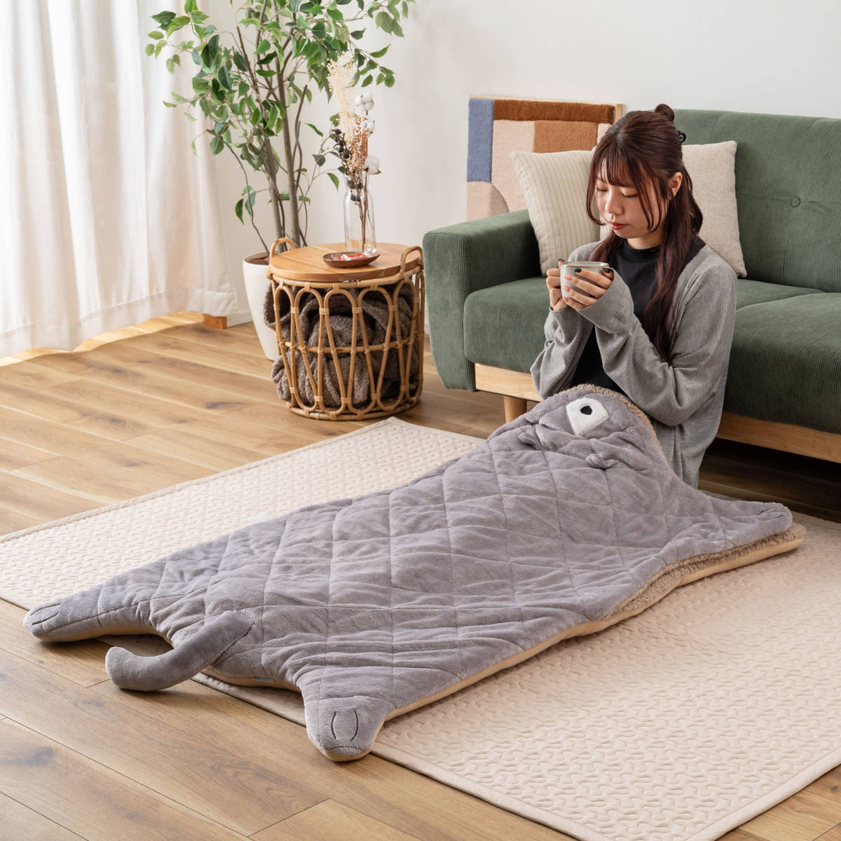 東谷 サンドクッション アニマル ボア生地 ブランケット （ クッション