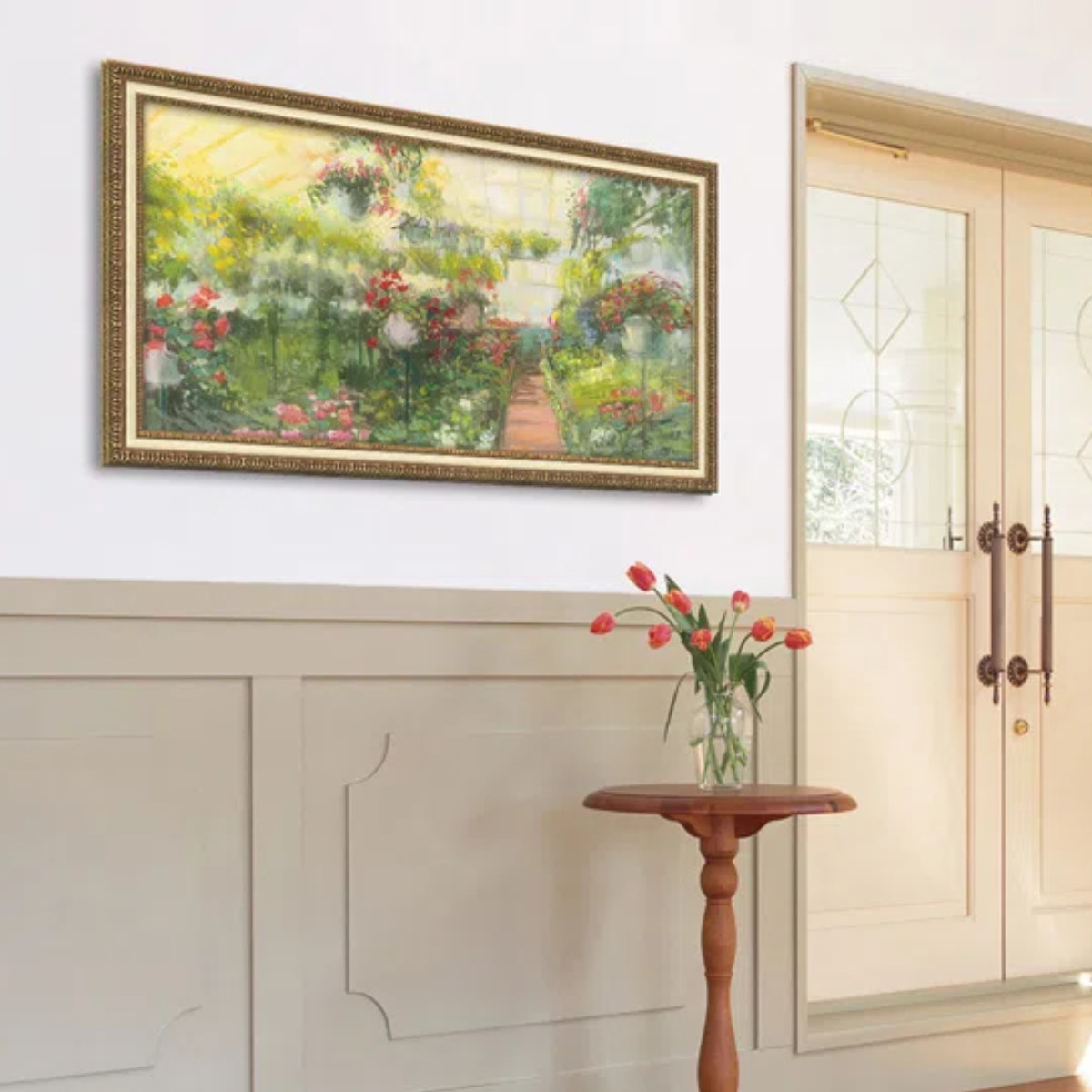 アートパネル キャロル ローワン 98×53cm （ 絵画 絵 アート インテリア 額入り 壁掛け おしゃれ ゲル加工 花 チューリップ ）の画像