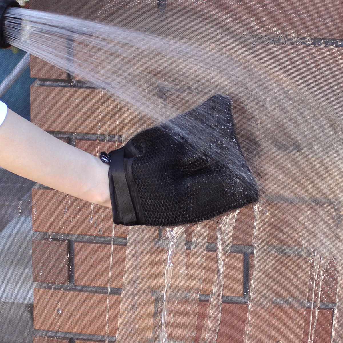 タワシ 網戸洗いタワシ N ミトンタイプ ハンディ （ 掃除手袋 網戸掃除 ミトン 束子 洗剤不要 フィルター掃除 簡単 便利 掃除グッズ ）