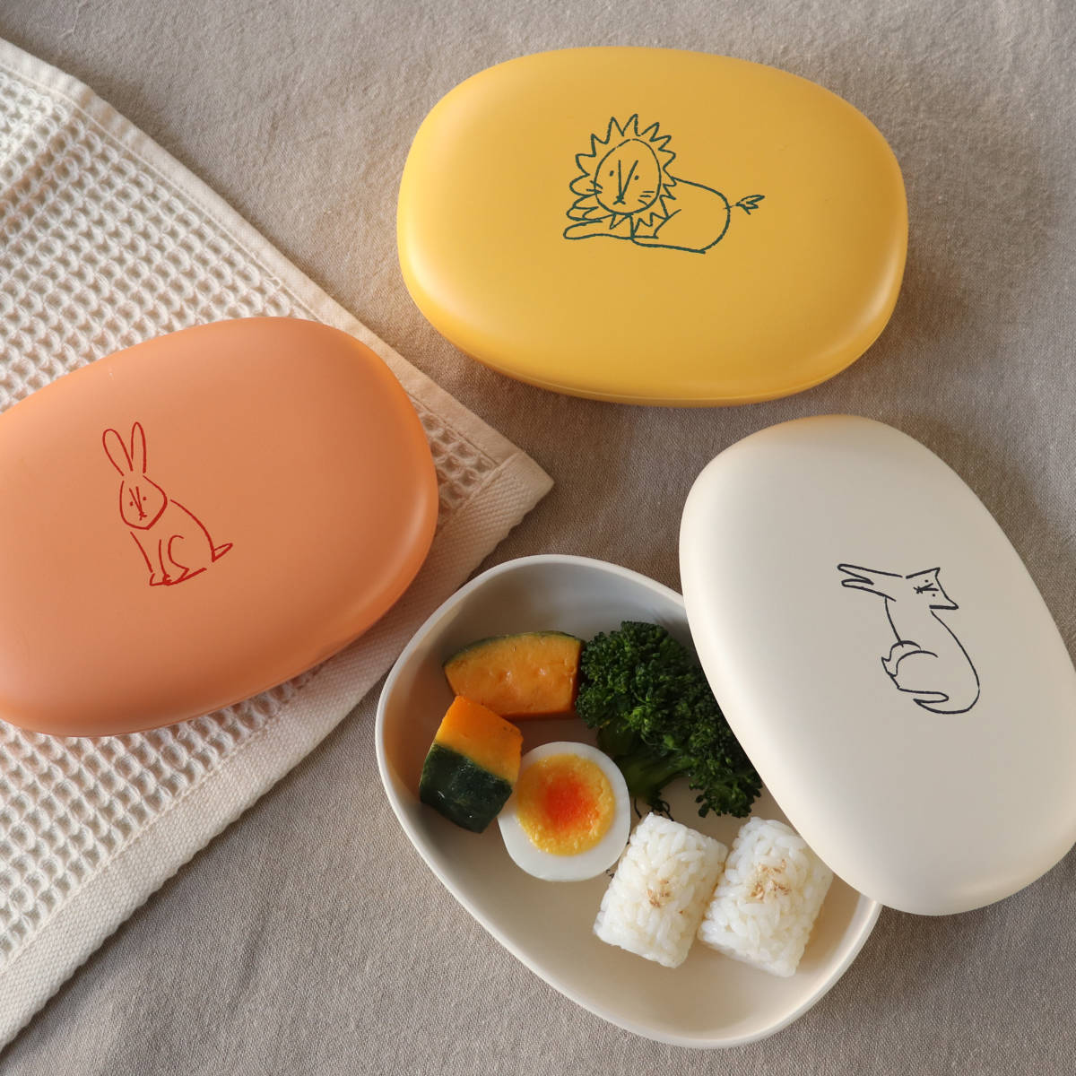 プレート フタ付き 16cm Mogugu どーぶつ プラスチック （ 食洗機対応
