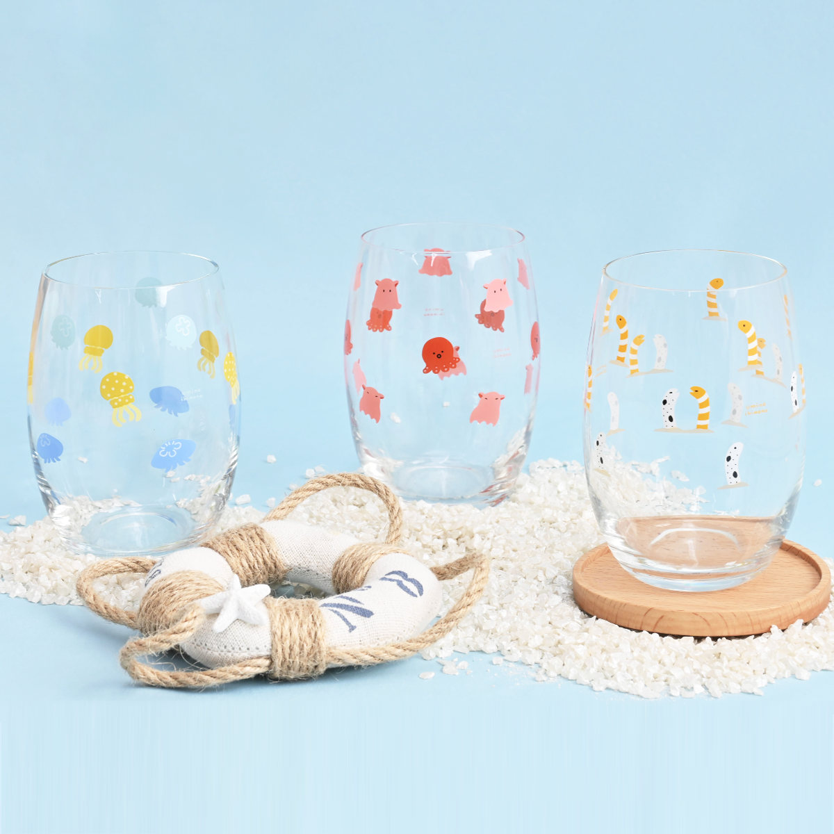 グラス 390ml uminoikimono ガラス （ コップ ガラスコップ カップ