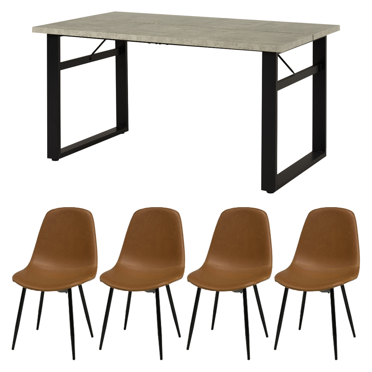 HAGiHARA（萩原） ダイニングテーブルセット 4人掛け 5点セット