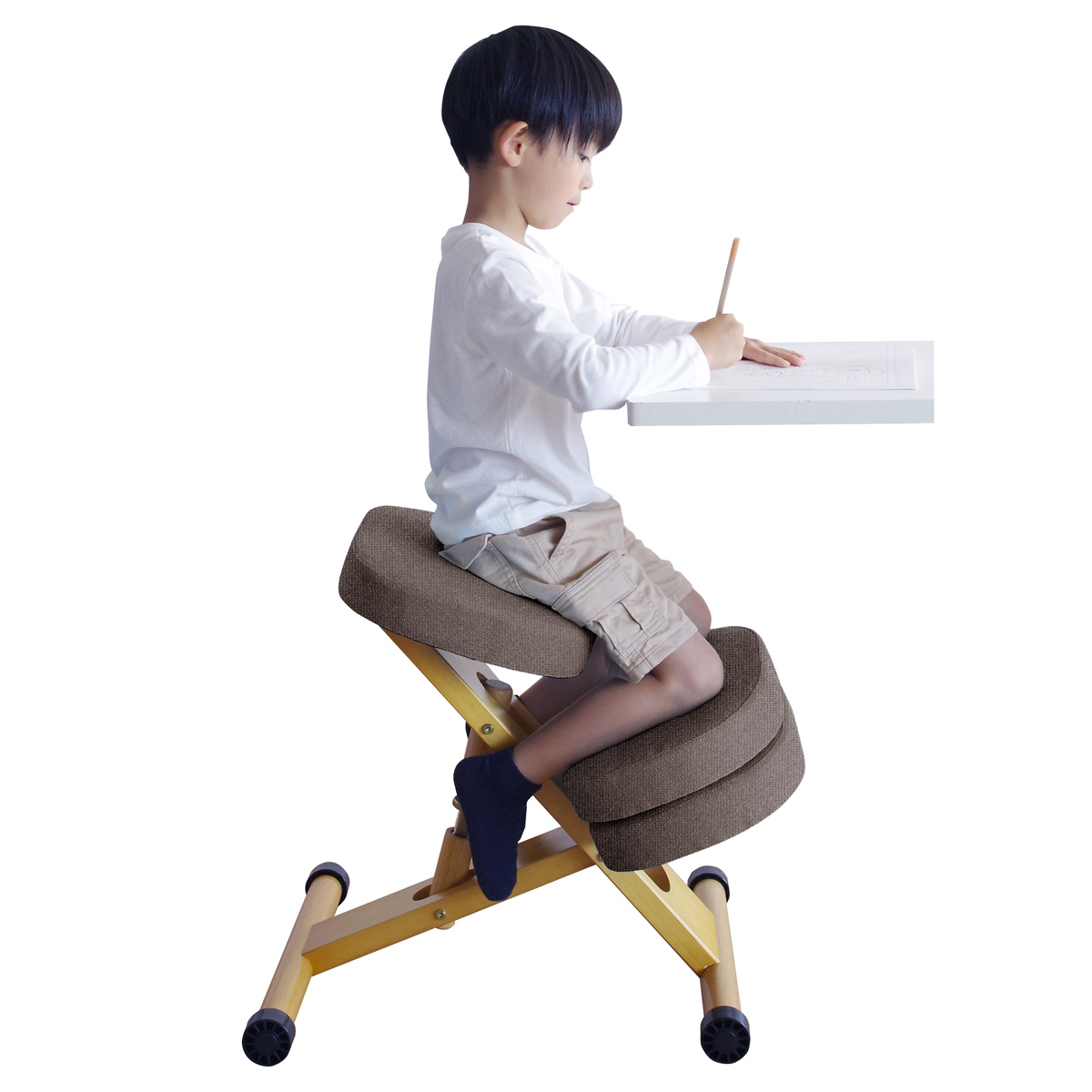 宮武製作所 学習チェア 椅子 ホワイトフレーム クッション付き
