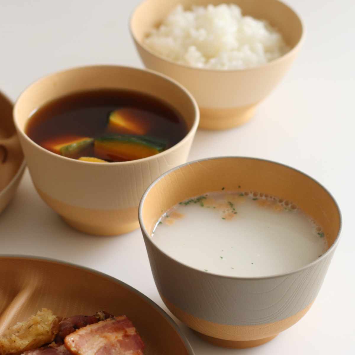 茶碗 330ml やさしい彩り 抗菌 汁椀 2個入 （ 日本製 電子レンジ対応