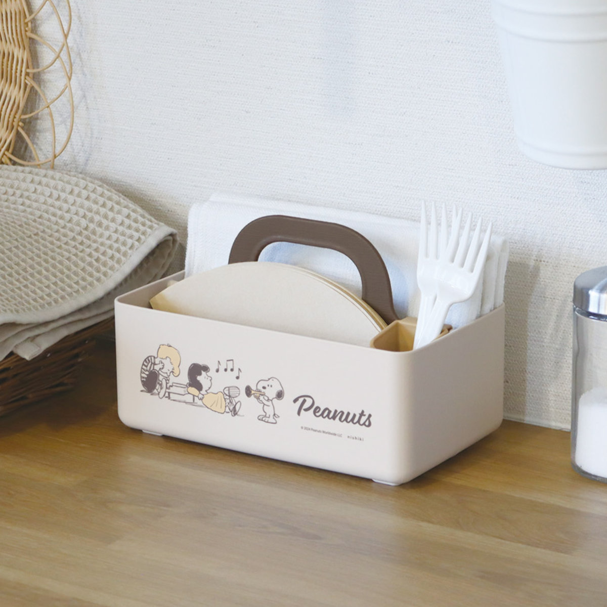 錦化成 収納ボックス ミニモッテケース スヌーピー 小物入れ 幅20.7
