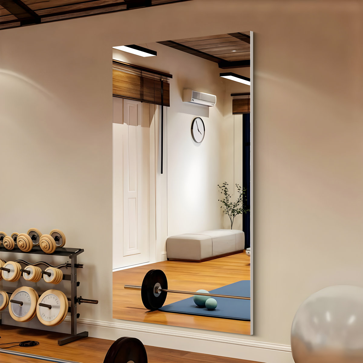 ウォールミラー 立てかけ 120×190cm 軽くて割れないミラー （ 全身 鏡