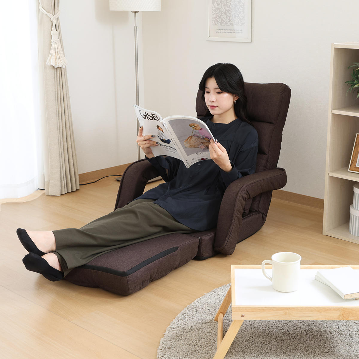 不二貿易（Fuji Boeki） 座椅子 コンパクト 折りたたみ 4way （ フロア