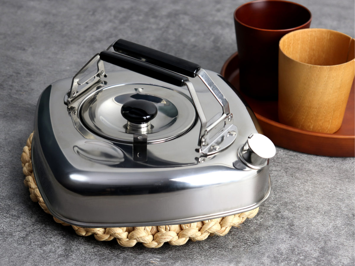 杉山金属 キューブケトル 1.6L 薄型 コンパクト ステンレス製 日本製