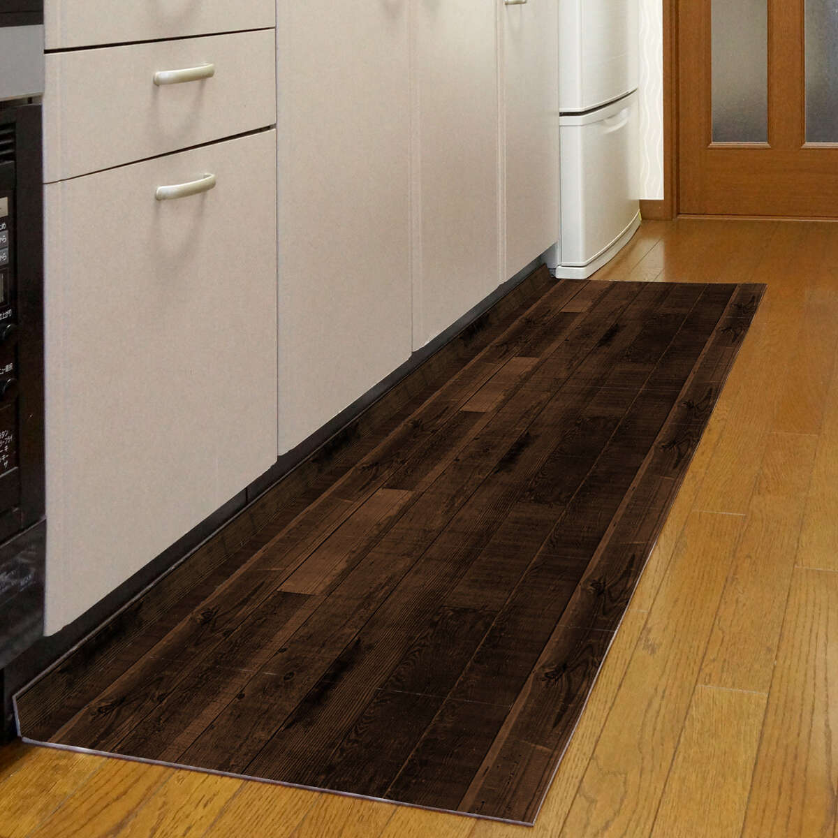 キッチンマット 木目調 L字型 57×180c...の詳細画像2