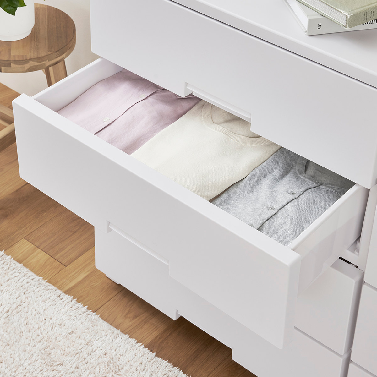 チェスト フィッツチェスト 5段 6505 Fits 幅65×奥行41×高さ105cm （ タンス 引き出し 収納 衣類収納 日本製 完成品 フィッツ プラスチック 引き出しロック ）の画像