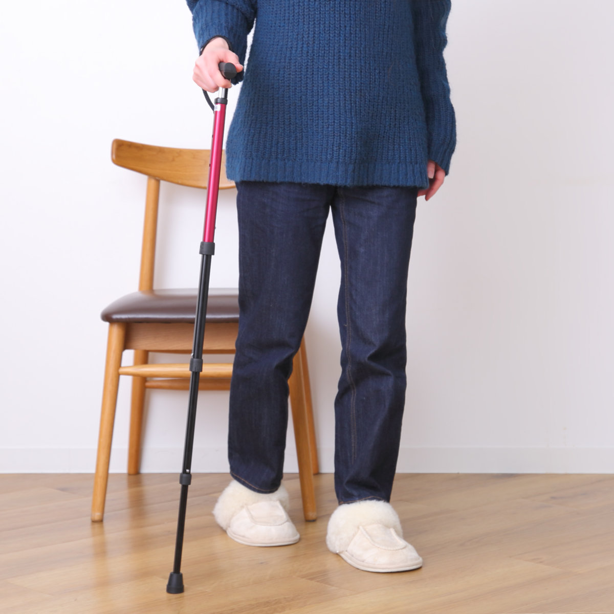 杖 伸縮タイプ 愛杖 ポケットステッキ アルミ 収納袋付き （ つえ ツエ