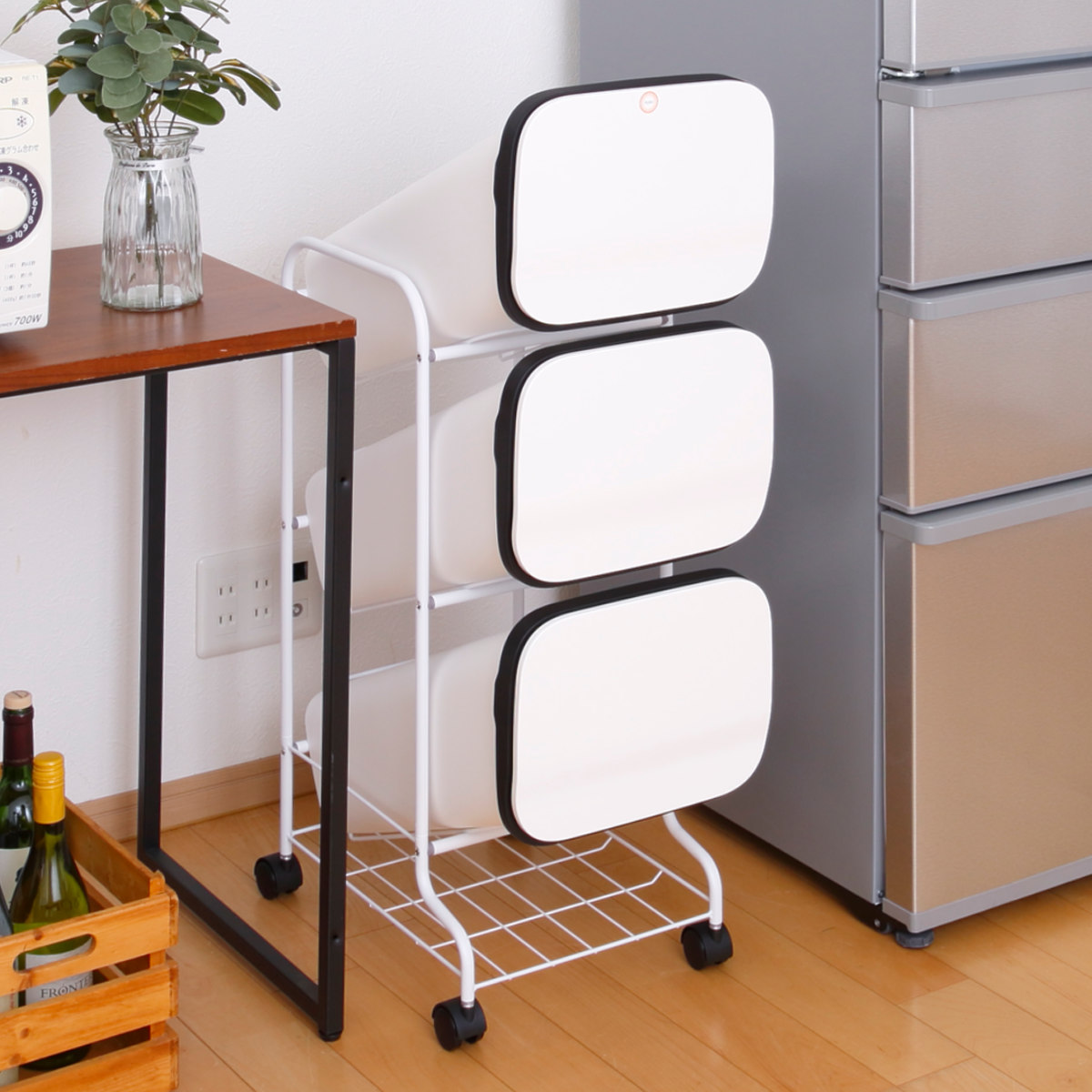 RISU（リス） ゴミ箱 3段 Nスムース スタンドダストボックス （ ごみ箱