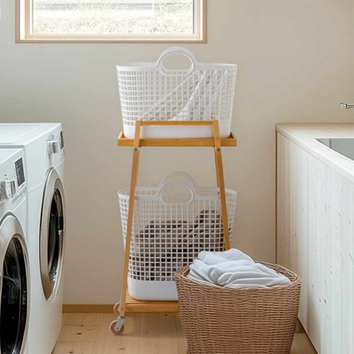ランドリーバスケット（素材：竹、バンブー）｜洗濯用品｜キッチン