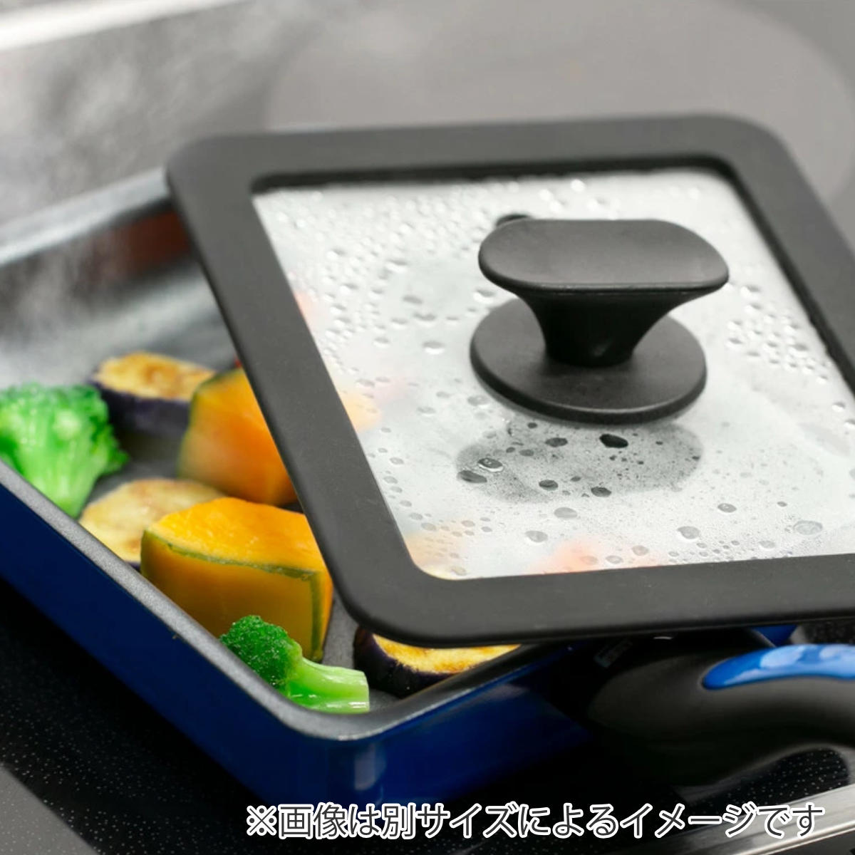 谷口金属工業 卵焼き器用 蓋 9×18cm シリコン玉子焼きカバー ガラス窓