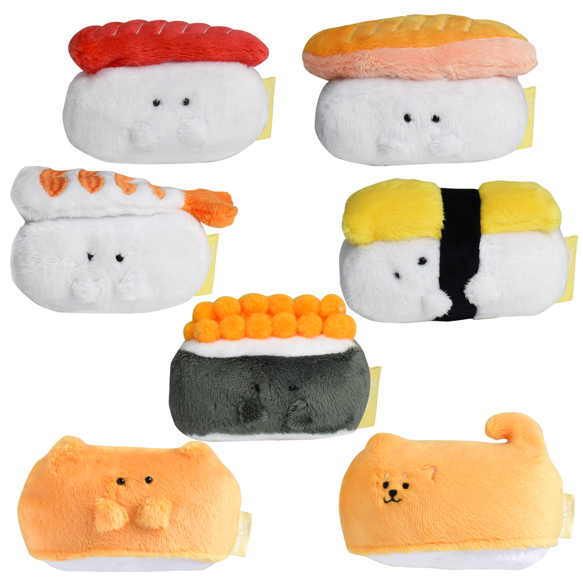 マスコット ぎゅっとおすしさん 寿司 ぬいぐるみ （ インテリア 雑貨 オブジェ おもちゃ 人形 ハンドメイド 食べ物 すし 小さい にぎにぎ 癒し ）