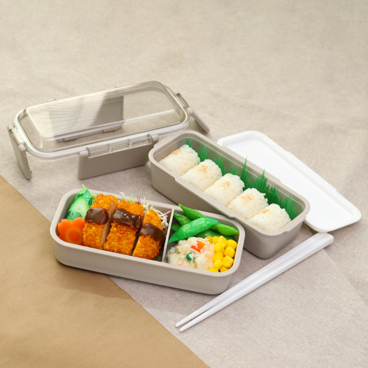 OSK（オーエスケー） 弁当箱 600ml カームカラー ランチボックス二段